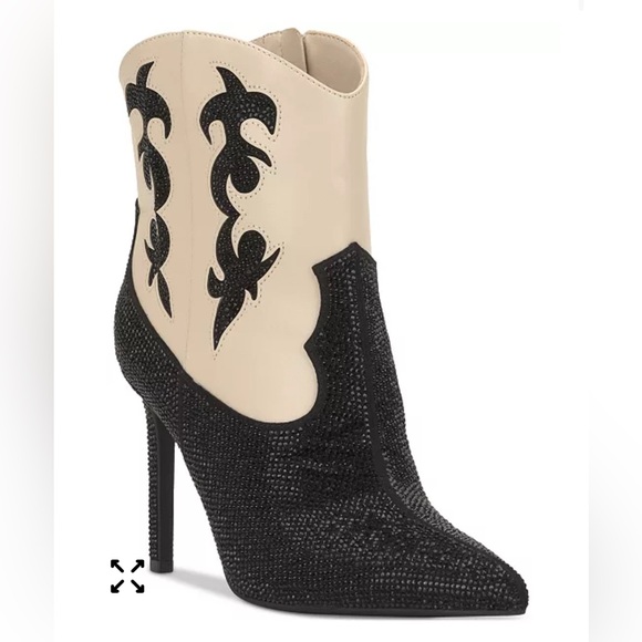 INC International Concepts Shoes - INC International Concepts Black and Cream Heeled Boots
